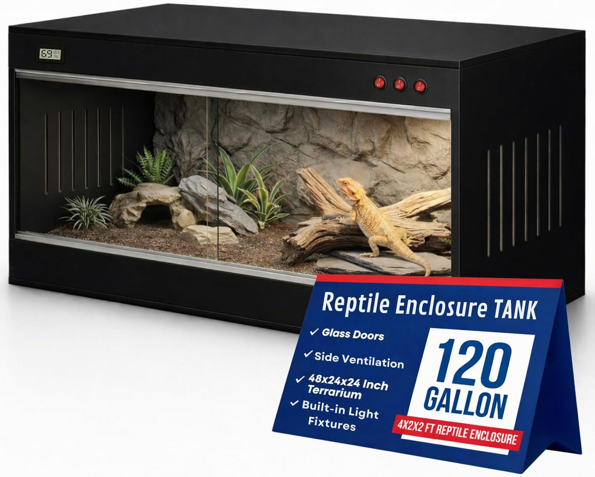 4x2x2 PVC reptile enclosure with sliding glass doors