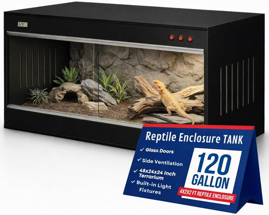 4x2x2 PVC reptile enclosure with sliding glass doors